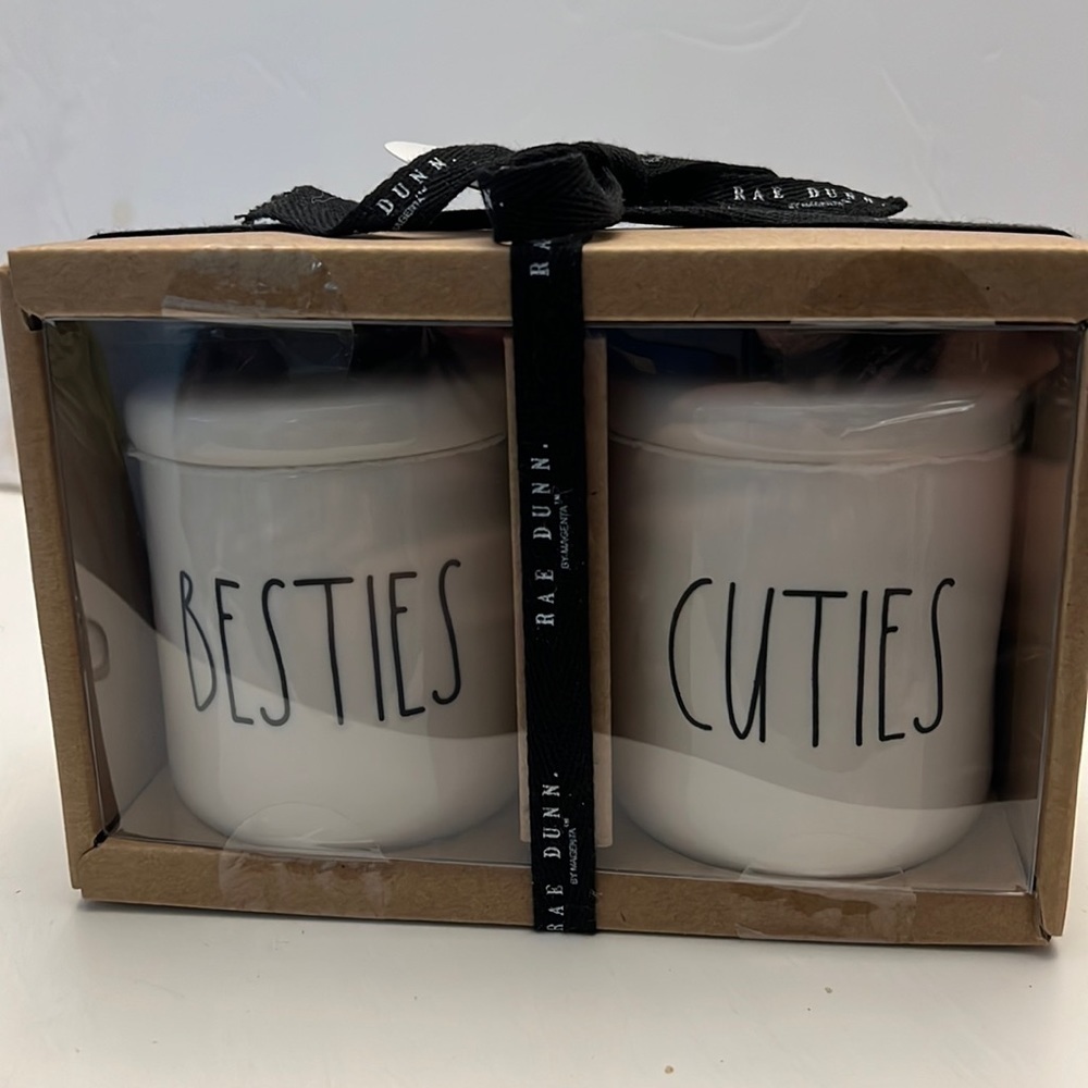 Rae Dunn Besties and Cuties New Ceramic Heart Lid Decor Canisters